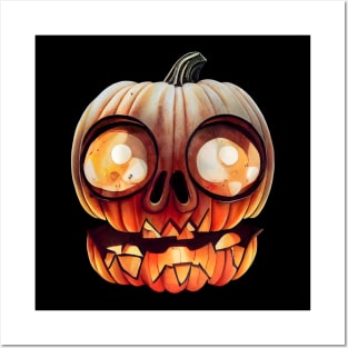 Scary Halloween Pumpkin Art Posters and Art